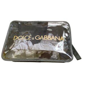 Dolce & Gabbana Clear Transparent Makeup Cosmetic Bag Luxe Travel Pouch Plastic